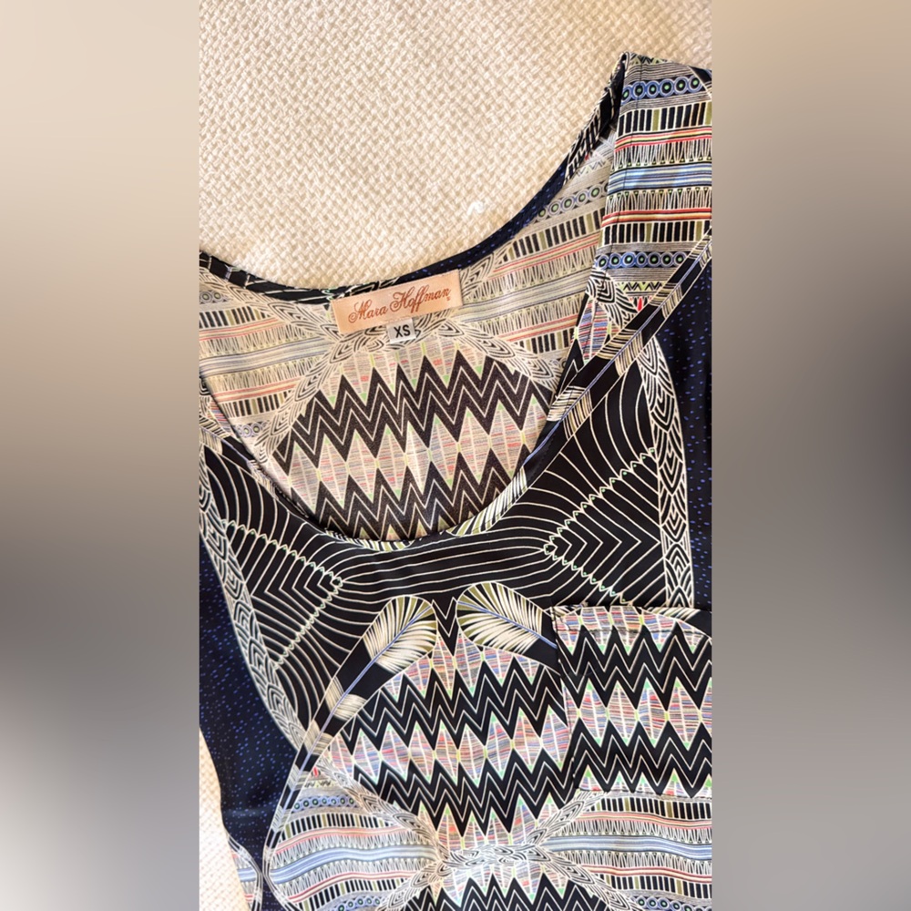 MARA HOFFMAN Boho Sleeveless Multicolored Black Maxi Dress - Picture 9 of 10
